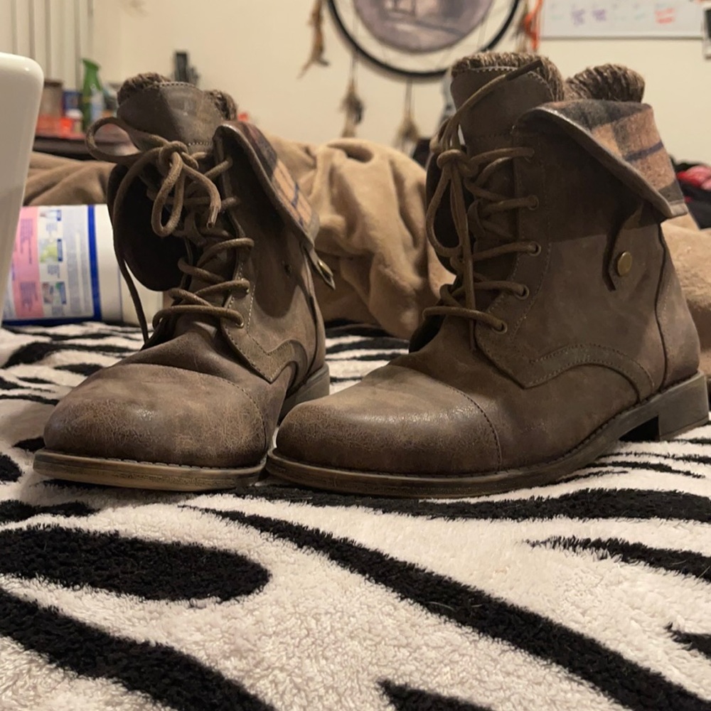 Justfab Brown combat boots